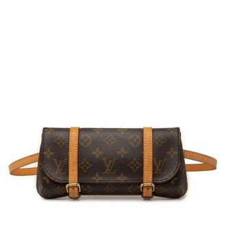 Louis Vuitton Monogram Brown Pvc Leather Fanny Pack Pochette (Pre-Owned)