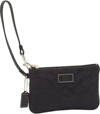 Coach Pre-owned Signature Canvas Clutch - Dames - Vintage Clutch - Zwart - ONE Size - Leer - Vintage