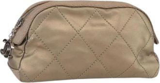 Chanel Pre-owned Leren Pouch - Dames - Vintage Clutch - Beige - ONE Size - Leer - Vintage