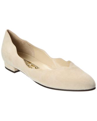 Ferragamo Archives 1960 Turchina Suede Ballet Flat