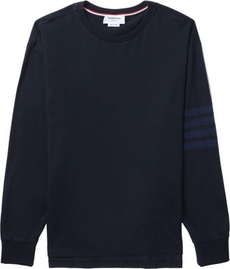 Thom Browne 4-Bar stripe cotton T-shirt - men - Cotton - 00 - Blue