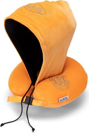 Von Dutch Pinstripe Hooded Memory Foam Travel Neck Pillow in Orange at Nordstrom