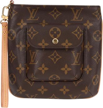 Louis Vuitton Partition Brown Canvas Clutch Bag (Pre-Owned)