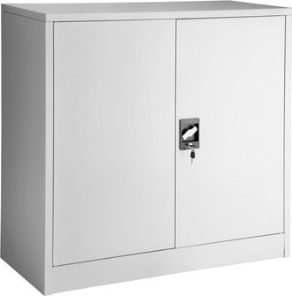 TecTake Armario archivador de acero y 3 alturas regulables 90x40x90 cm gris