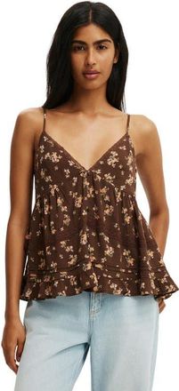 Cotton On Womens Billie Lace Babydoll Cami in Jenna Ditsy Dark Oak at Nordstrom, Size 10
