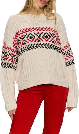 Sanctuary Intarsia Sweater in Chalk White/Multi at Nordstrom, Size X-Small