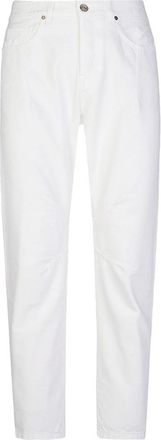 Eleventy Jeans, Heren, Wit, W30, Denim, Relaxte Denim Broek met Plooitjes