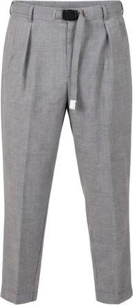 White Sand Geknipte broek - Heren - Vrijetijds broeken - Grijs - S - Leer - Broeken