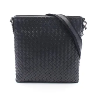 Bottega Veneta Black Leather Handbag Shoulder Bag (Pre-Owned)