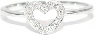 Bespoke White Gold/Diamond Heart Ring Size 47