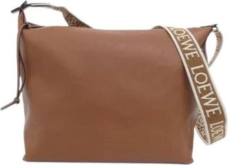 Loewe Pre-owned Cubi Crossbody Calf Shoulder Bag - Dames - Vintage Schoudertas - Bruin - ONE Size - Leer - Vintage