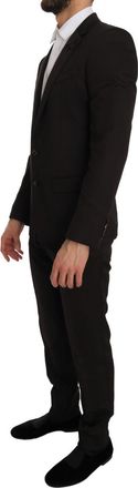 Dolce & Gabbana Mens Brown Wool Crystal Bee Slim Fit Martini Viscose Clothing