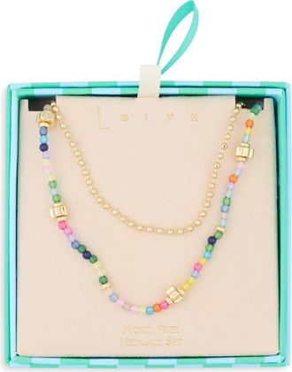 Leith Layered Necklace in Rainbow Multi- Gold at Nordstrom Rack
