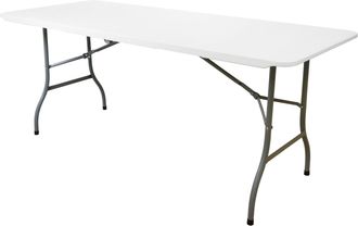 Elama 6 Foot Plastic Folding Table in White