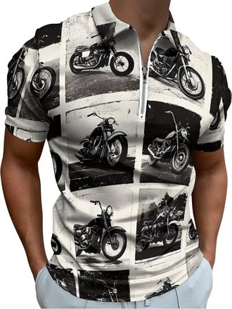 Generic Vintage Motorcycles Casual Mens T-shirts Polo Shirt Short Sleeve Summer Sports Golf Tees Tops XL