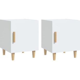 vidaXL Vidaxl - Mesitas De Noche 2 Unidades Madera Contrachapada Blancas