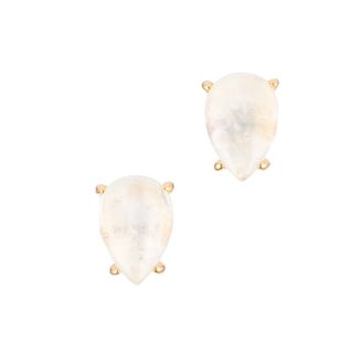 Adornia Moonstone Pear Cut Studs 14k gold vermeil