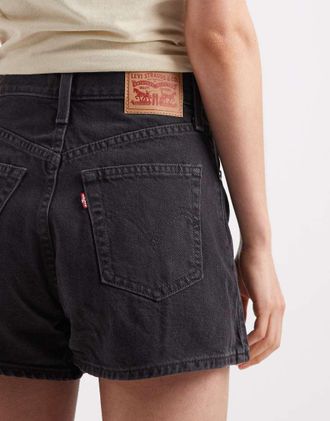 Levi's shorts mom di jeans a vita alta neri-Nero