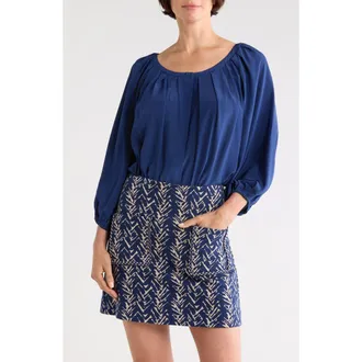 Diane Von F&uuml;rstenberg Eden Silk Top in Classic Navy at Nordstrom Rack, Size Xx-Small