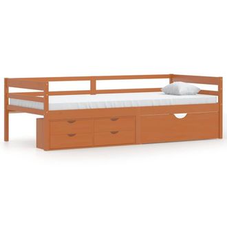 Berkfield Home Bed Frame with Drawers&Cabinet Honey Brown Pinewood 90x200 cm
