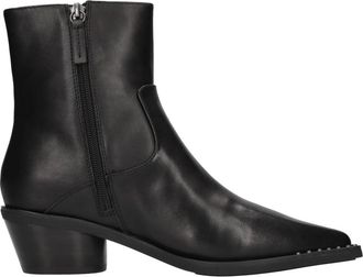 Ash Leren Enkellaarsjes - Dames - Cowboylaarzen - Zwart - 36 EU - Leer - Schoenen