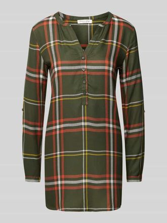 Christian Berg Oversized Blusenshirt mit kurzer Knopfleiste in Oliv, Größe 36