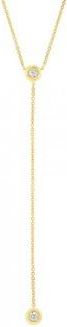Allurez 0.21ct 14k Yellow Gold Diamond Lariat Necklace