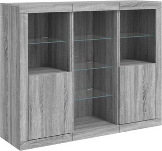 vidaXL Vidaxl - Sideboards with led Lights 3 pcs Grey Sonoma Engineered Wood