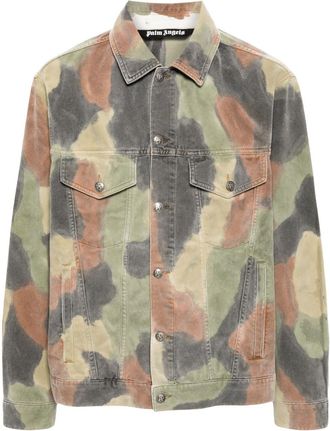 Palm Angels camouflage-pattern denim jacket - men - Cotton/Polyester/Cotton - S - Green