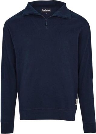 Barbour Halve Rits Navy Trui - Heren - Sweatshirts - Blauw - M - Katoen - Hoodies & sweatvesten