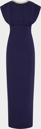 Rachel Gilbert Orion Trim Empire Column Gown