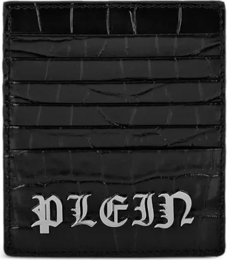 Philipp Plein crocodille-effect cardholder - men - Calf Leather/Viscose - One Size - Black