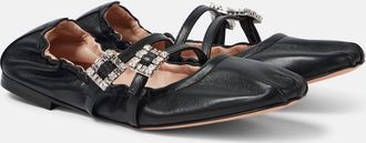 Roger Vivier Embellished leather ballet flats