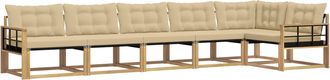vidaXL Conjunto De Sof&aacute;s De Exterior 6 Uds. Y Beige Vidaxl