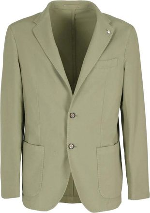 L.B.M. 1911 Zachte Lyocell Katoenen Overhemd - Heren - Blazers - Groen - M - Katoen - Jassen