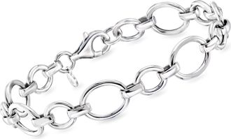 Ross-Simons Italian Sterling Silver Cable and Oval-Link Bracelet
