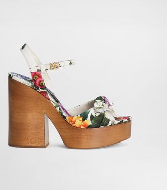 Dolce & Gabbana Jacquard Platform Sandals - Woman Sandals And Wedges Print 36.5