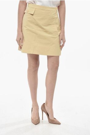 Aspesi Cotton-Blend Trapeze Multi-Pocket Miniskirt size 42