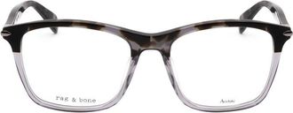 Rag & Bone Mens Black Rectangular Eyeglass Frames RNB7024