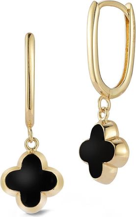 Ember Fine Jewelry 14K Clover Huggie Hoop Earrings in Gold at Nordstrom Rack