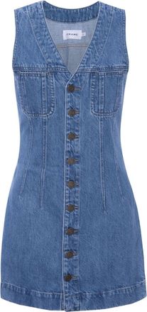 Frame Denim Sleeveless Trucker denim mini dress - women - Cotton - M - Blue