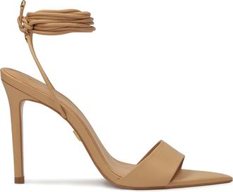 Kazar Leren sandalen met spikes om de enkel - Dames - Sandalen met hakken - Bruin - 36 EU - Leer - Schoenen