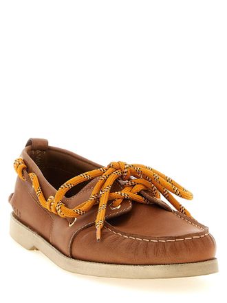 Golden Goose Leather with Rope Laces Boat Shoe - Brown