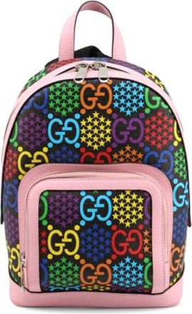 Gucci (WMNS) Gucci Psychedelic Multi-Color Logo Canvas schoolbag Backpack Pink / Multi-Color 601296-HPUEN-1191