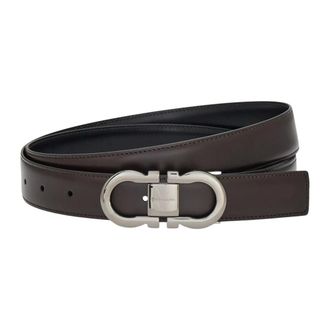 Ferragamo Gancini Omkeerbare Riem - Heren - Accessoires - Zwart - Maat: 115 CM Leer