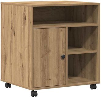 vidaXL Vidaxl - Soporte De Impresora Con Ruedas Roble Artisan 60x50x67 Cm