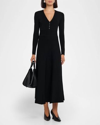 Maria McManus Button Front Maxi Dress In Black