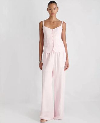 French Connection Cooper Linen Tailored Cami In Pink Icing