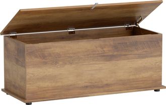 HOMCOM Storage Chest With Lid - 113L Storage Box - Natural Brown | TJ Hughes