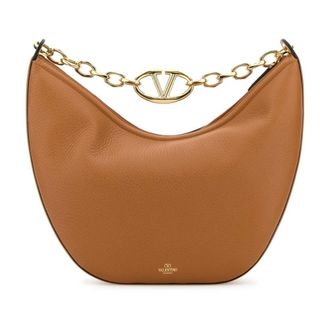 Valentino Garavani Shoulder Bags, female, Beige, Size: ONE SIZE Medium Hobo VLogo Moon Handbag